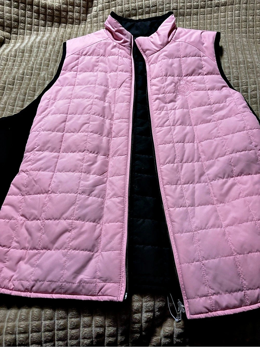Ralph Lauren Reversible Quilted Vest in Pink & Black